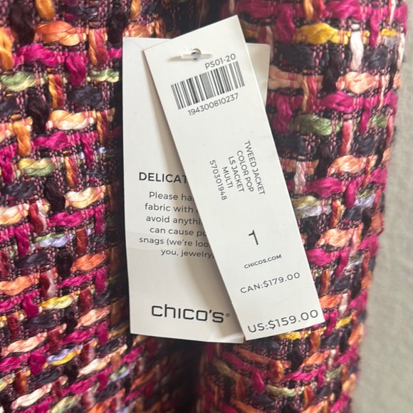 ✨Chico’s Multicolor Tweed  Blazer Jacket Chicos 1 - Picture 3 of 10